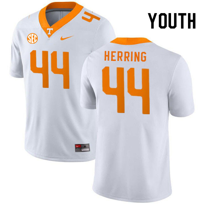 Youth #44 Elijah Herring Tennessee Volunteers College Football Jerseys Stitched Sale-White - Click Image to Close